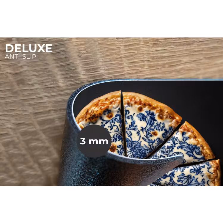 Pizza - Eten - Delftsblauw Placemat vinyl groot -closeup