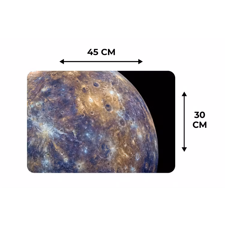 Placemat - 6 stuks - Planeet - Kraters - Ruimte - Planeet - Kraters - Ruimte Placemat vinyl groot