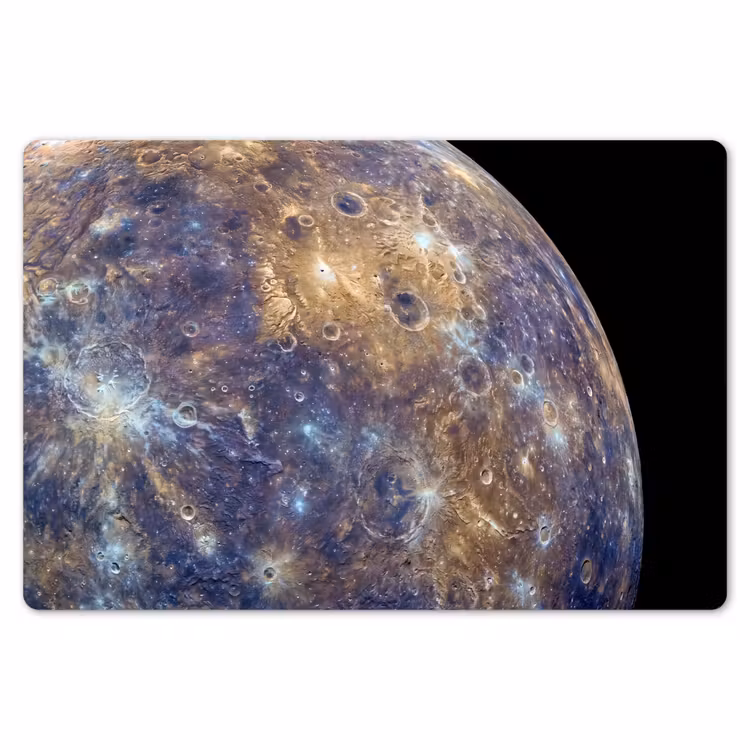 Placemat - 6 stuks - Planeet - Kraters - Ruimte - Planeet - Kraters - Ruimte Placemat vinyl groot
