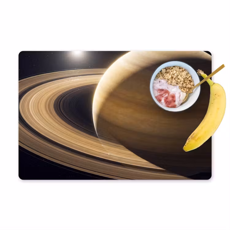 Placemat - 6 stuks - Planeet - Ringen - Ruimte - Planeet - Ringen - Ruimte Placemat vinyl groot