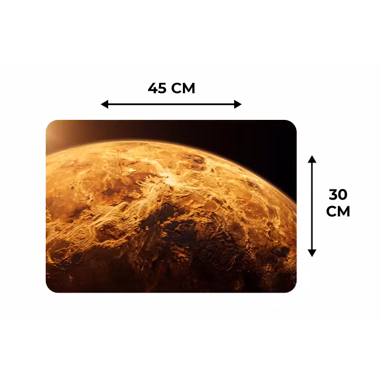 Placemat - 6 stuks - Planeet - Ruimte - Oranje - Planeet - Ruimte - Oranje Placemat vinyl groot