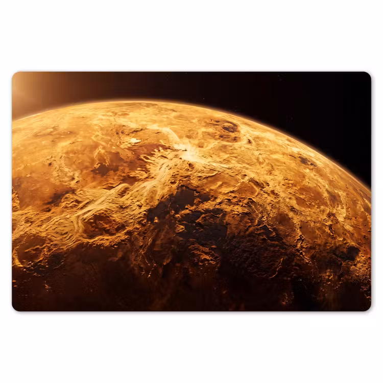 Placemat - 6 stuks - Planeet - Ruimte - Oranje - Planeet - Ruimte - Oranje Placemat vinyl groot