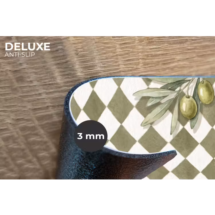 Plant - Olijftakken - Waterverf - Mediterraan - Groen Placemat vinyl groot -closeup