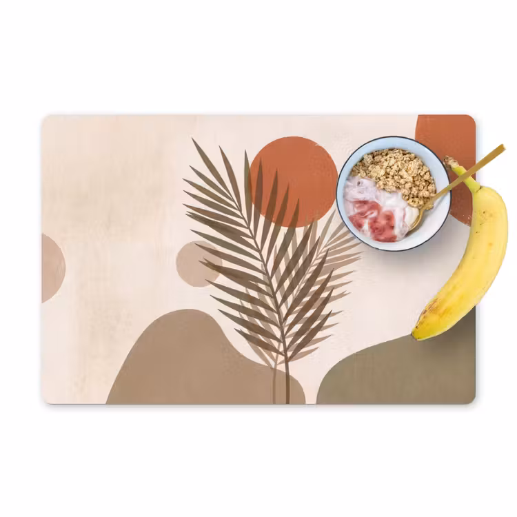 Planten - Bladeren - Abstract - Modern - Beige Placemat vinyl groot -zzzproduct_Kitchenyeah-website