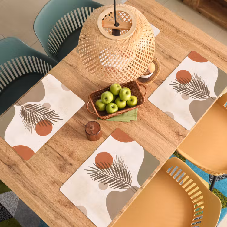Planten - Bladeren - Abstract - Modern - Beige Placemat vinyl groot -zzsfeer5_Kitchenyeah-website