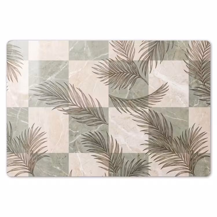Planten - Bladeren - Marmer - Modern - Groen Placemat vinyl groot -zzsfeer1_Kitchenyeah-website