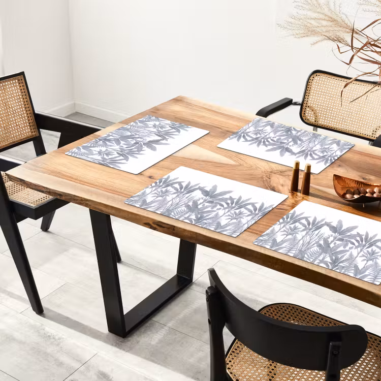 Planten - Bladeren - Natuur - Grijs Placemat vinyl groot -zzsfeer4_Kitchenyeah-website