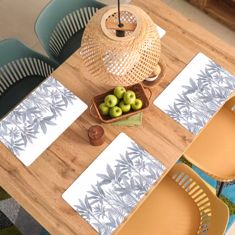 Planten - Bladeren - Natuur - Grijs Placemat vinyl groot -zzsfeer5_Kitchenyeah-website