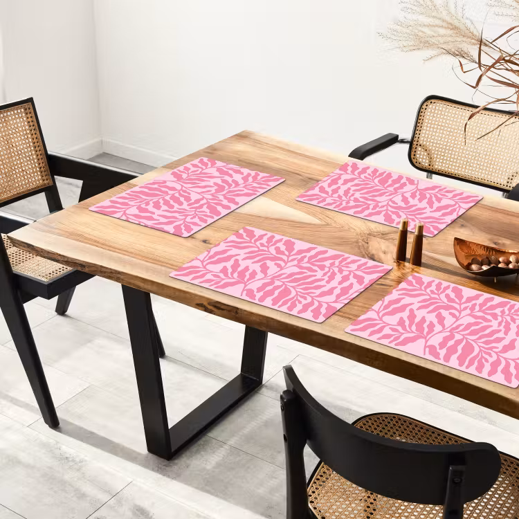 Planten - Organisch - Abstract - Modern - Roze Placemat vinyl groot -zzsfeer4_Kitchenyeah-website