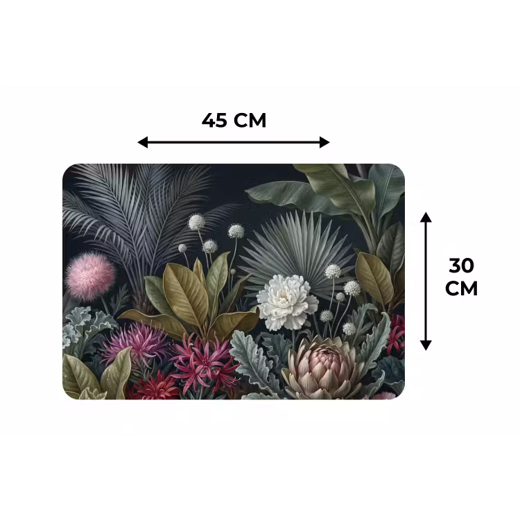 Planten - Tropisch - Botanisch - Donker - Groen Placemat vinyl groot -specs