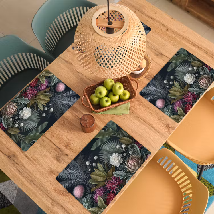 Planten - Tropisch - Botanisch - Donker - Groen Placemat vinyl groot -zzsfeer5_Kitchenyeah-website