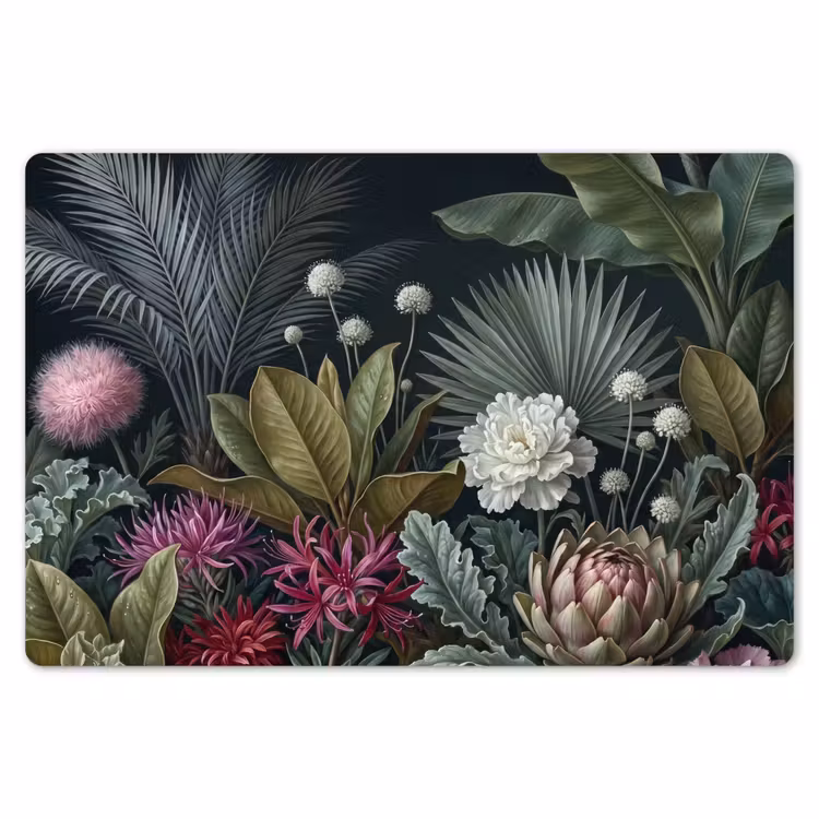 Planten - Tropisch - Botanisch - Donker - Groen Placemat vinyl groot -zzsfeer1_Kitchenyeah-website