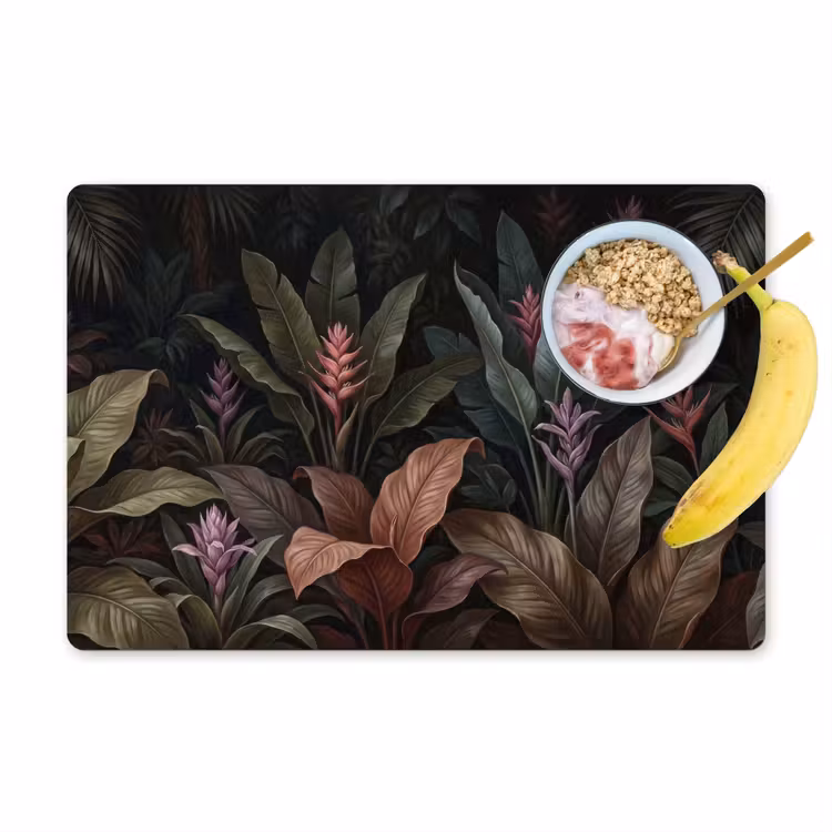 Planten - Tropisch - Jungle - Donker - Natuur Placemat vinyl groot -zzzproduct_Kitchenyeah-website