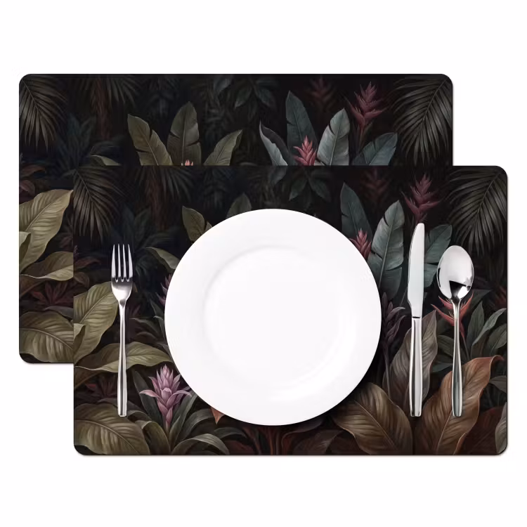 Planten - Tropisch - Jungle - Donker - Natuur Placemat vinyl groot -zzsfeer2_Kitchenyeah-website