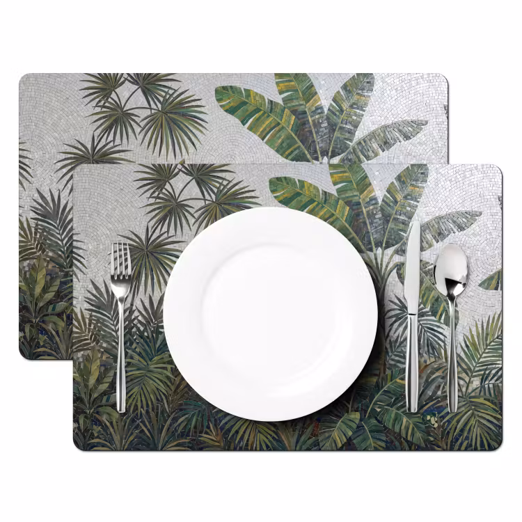 Planten - Tropisch - Mozaïek - Groen - Natuur Placemat vinyl groot -zzsfeer2_Kitchenyeah-website
