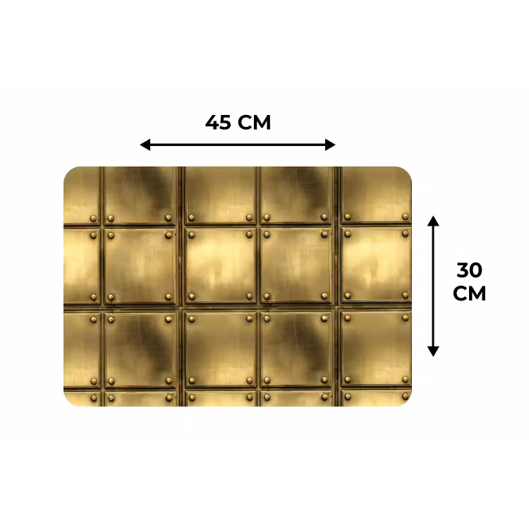 Platen - Industrieel - Stoer - Goud Placemat vinyl groot 368 -specs