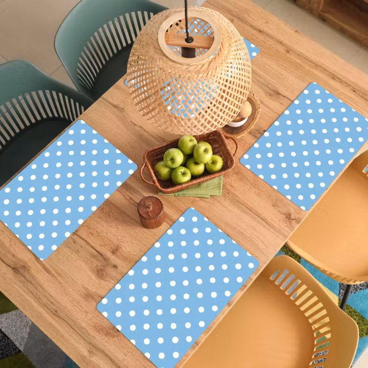 Polka - Dots - Blauw Placemat vinyl groot 368 -zzsfeer5_Kitchenyeah-website