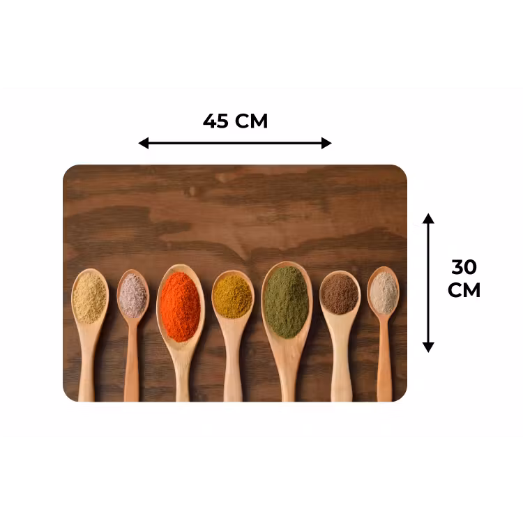 Pollepel - Kruiden - Eten - Specerijen - Tafel Placemat vinyl groot -specs