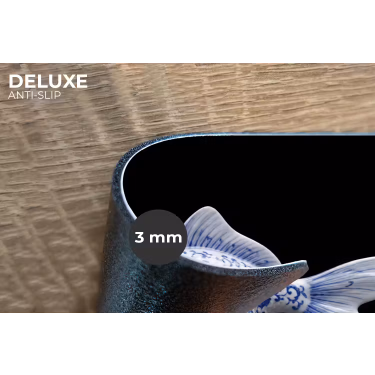 Porselein - Goudvis - Delfts - Blauw Placemat vinyl groot -closeup