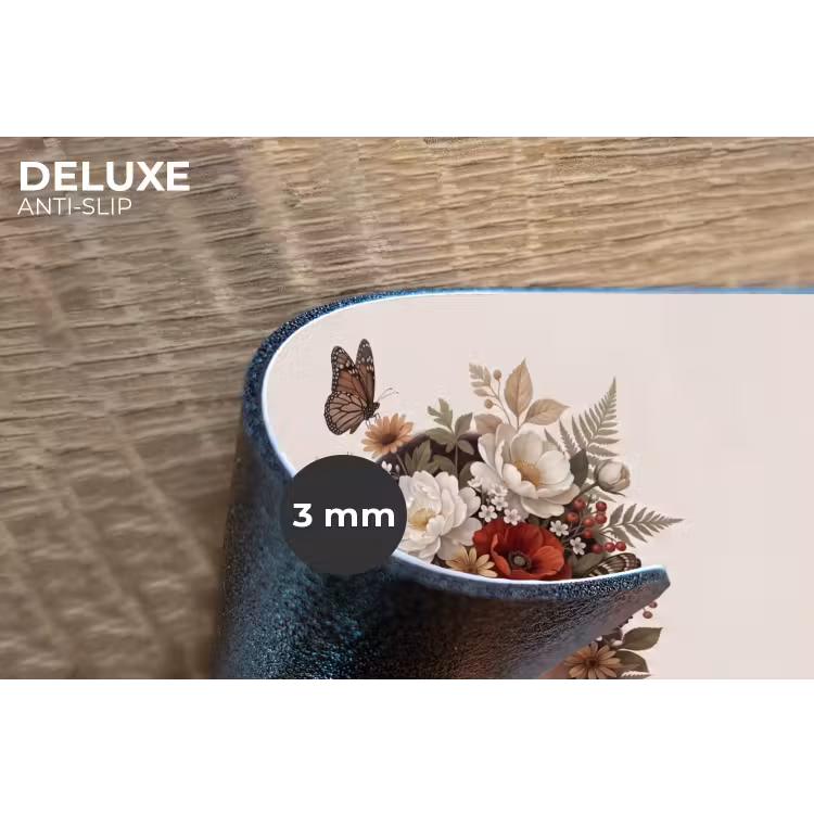 Portret - Bloemen - Cremé Placemat vinyl groot -closeup