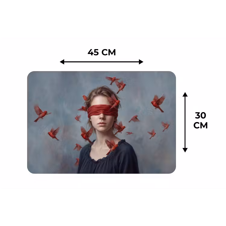 Portret - Krachtig - Rood Placemat vinyl groot -specs