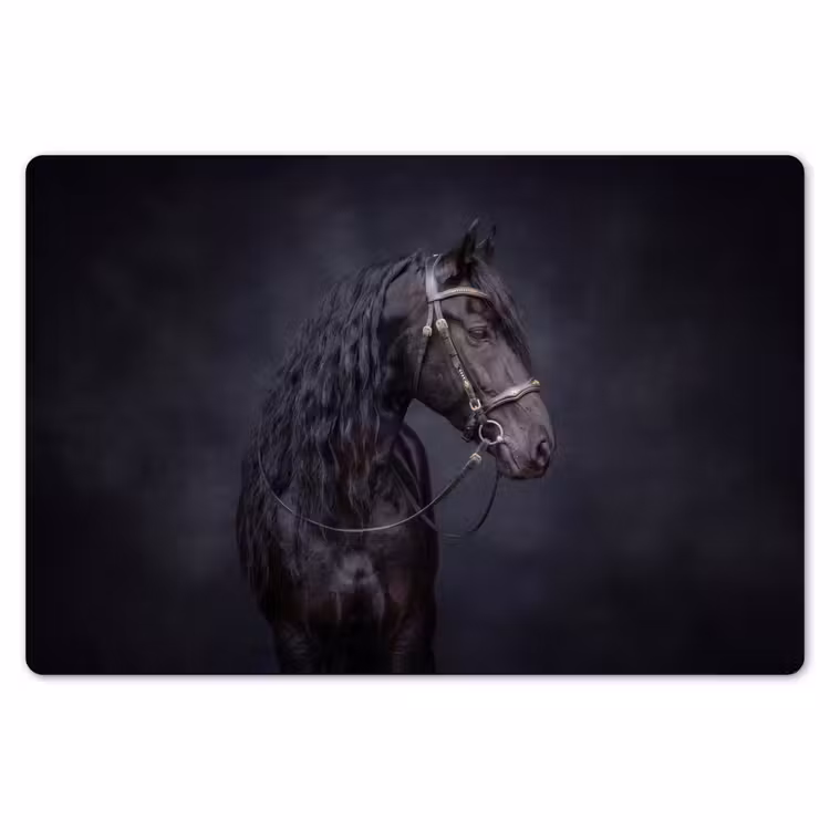 Portret - Paard - Donker Placemat vinyl groot -zzsfeer1_Kitchenyeah-website