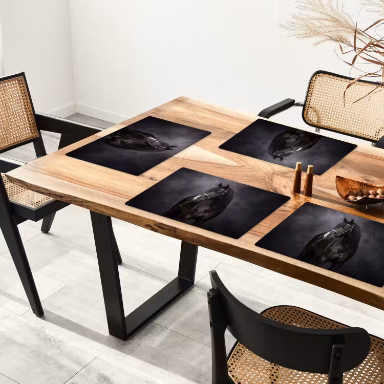 Portret - Paard - Zwart Placemat vinyl groot -zzsfeer4_Kitchenyeah-website
