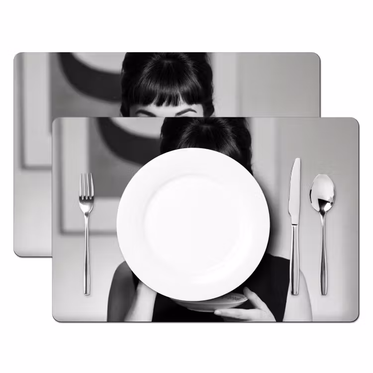 Portret - Thee - Vrouw Placemat vinyl groot -zzsfeer2_Kitchenyeah-website
