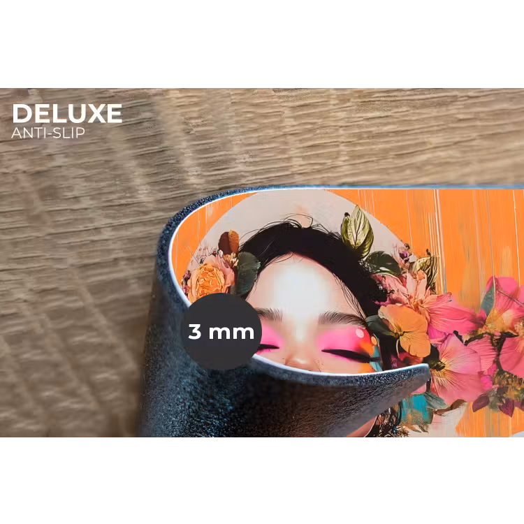 Portret - Vrouw - Abstract - Bloemen Placemat vinyl groot -closeup