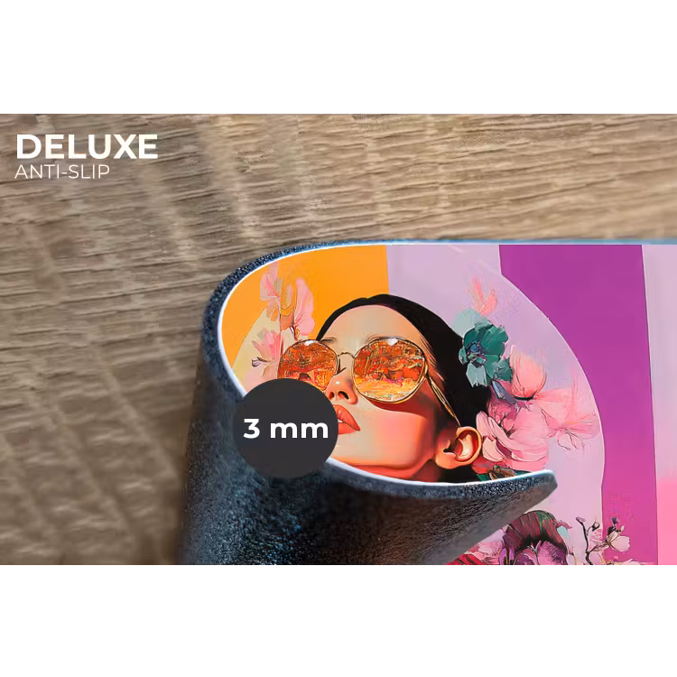 Portret - Vrouw - Abstract - Bloemen Placemat vinyl groot -closeup