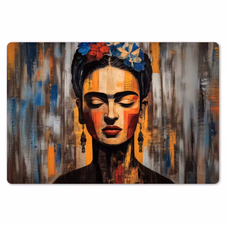 Portret - Vrouw - Bloemen Placemat vinyl groot -zzsfeer1_Kitchenyeah-website