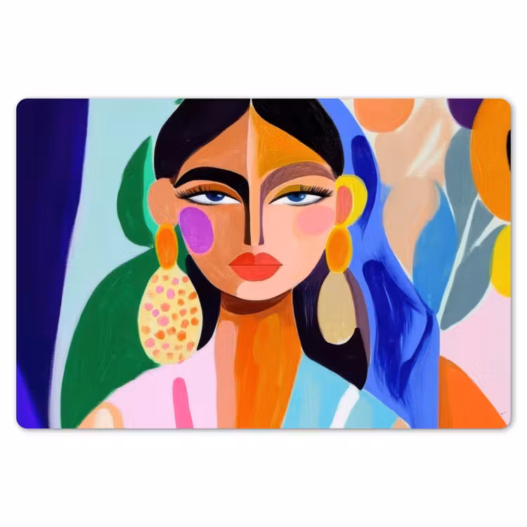 Portret - Vrouw - Modern Placemat vinyl groot -zzsfeer1_Kitchenyeah-website
