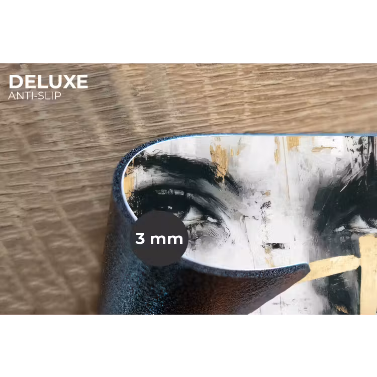 Portret - Vrouw - Penseelstreken - Goud Placemat vinyl groot -closeup