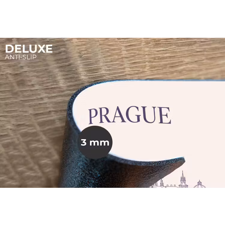 Praag - Skyline - Architectuur - Blauw Placemat vinyl groot -closeup