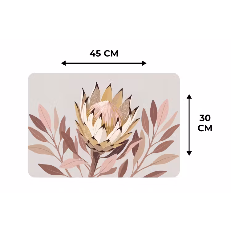 Protea - Bloem - Botanisch - Beige Placemat vinyl groot -specs