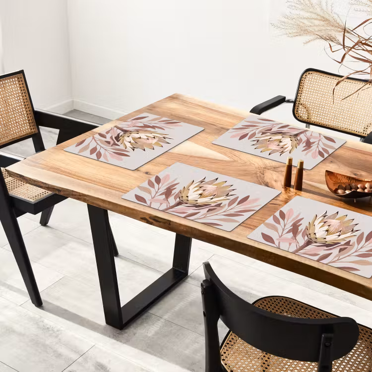 Protea - Bloem - Botanisch - Beige Placemat vinyl groot -zzsfeer4_Kitchenyeah-website
