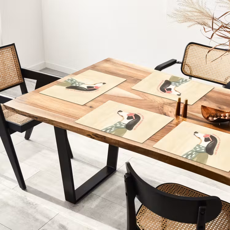 Quote - Hond - Zonnebril Placemat vinyl groot -zzsfeer4_Kitchenyeah-website