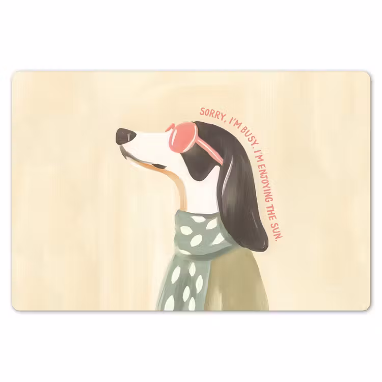 Quote - Hond - Zonnebril Placemat vinyl groot -zzsfeer1_Kitchenyeah-website
