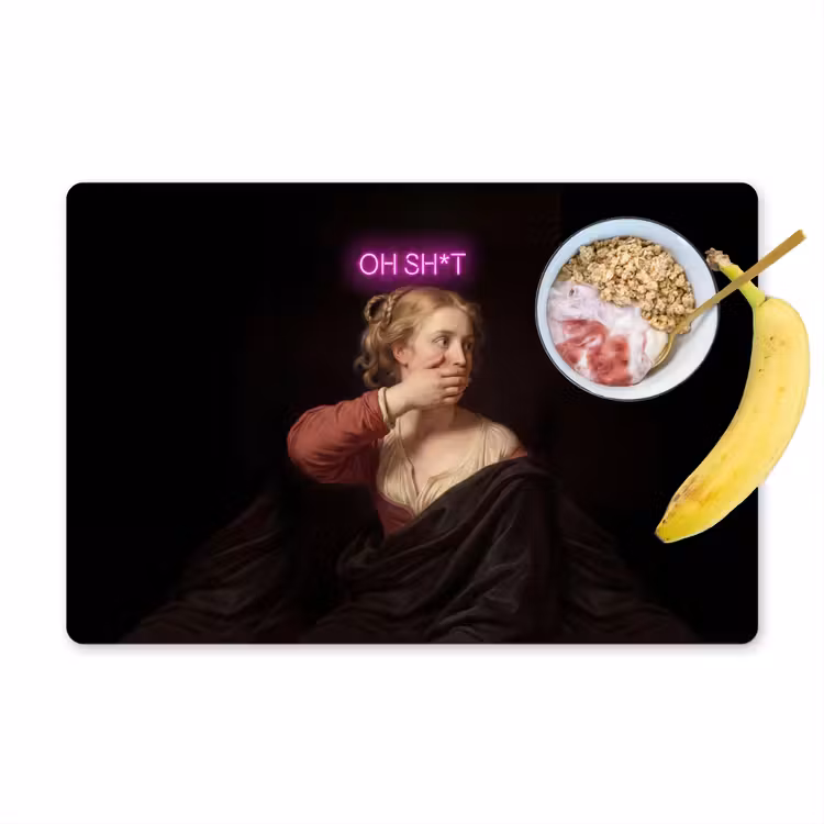 Quote - Neon - vrouw Placemat vinyl groot -zzzproduct_Kitchenyeah-website