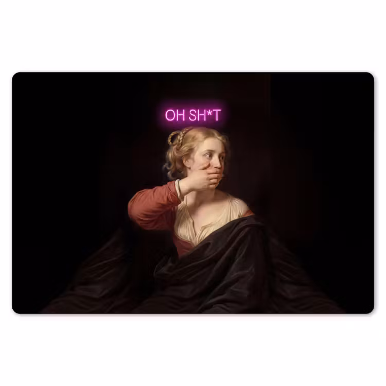 Quote - Neon - vrouw Placemat vinyl groot -zzsfeer1_Kitchenyeah-website