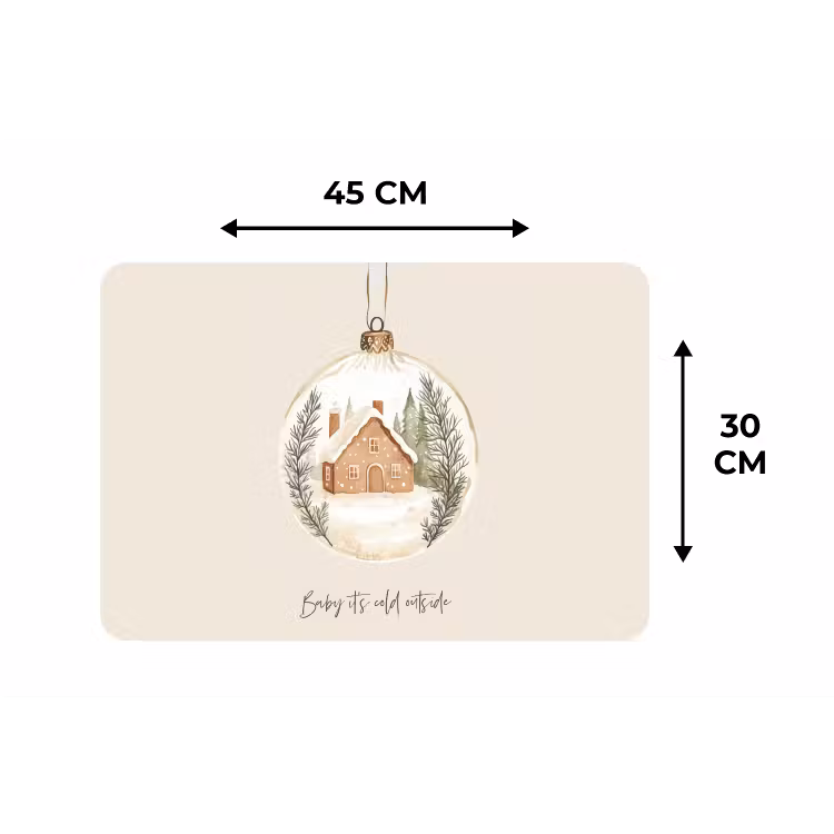 Quote - Winter - Kerst - Beige - Kerstbal Placemat vinyl groot -specs