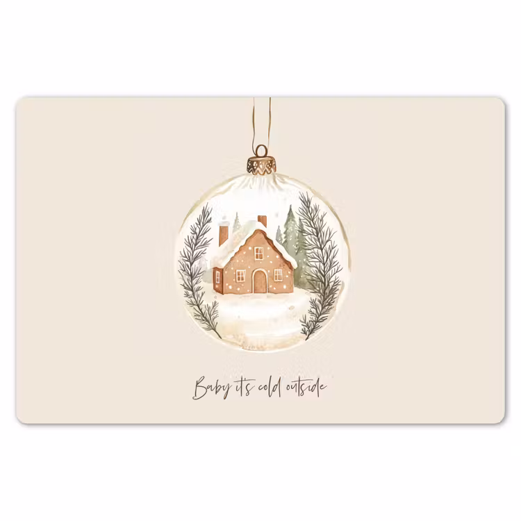 Quote - Winter - Kerst - Beige - Kerstbal Placemat vinyl groot -zzsfeer1_Kitchenyeah-website
