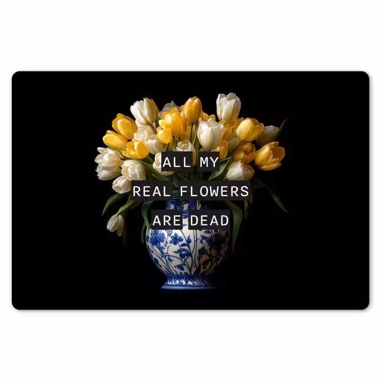 Quotes - Bloem - Tulp - Geel Placemat vinyl groot -zzsfeer1_Kitchenyeah-website