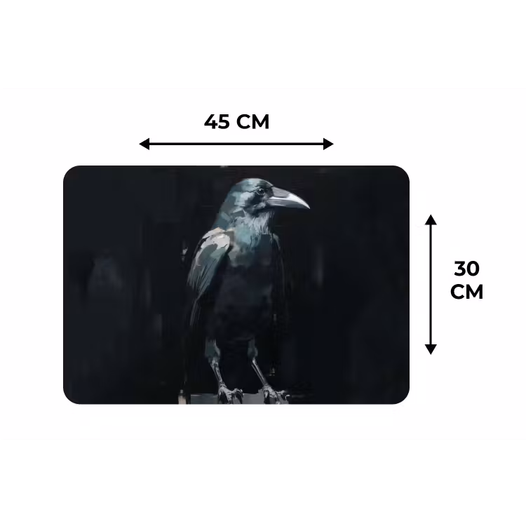 Raaf - Vogels - Zwart Placemat vinyl groot -specs