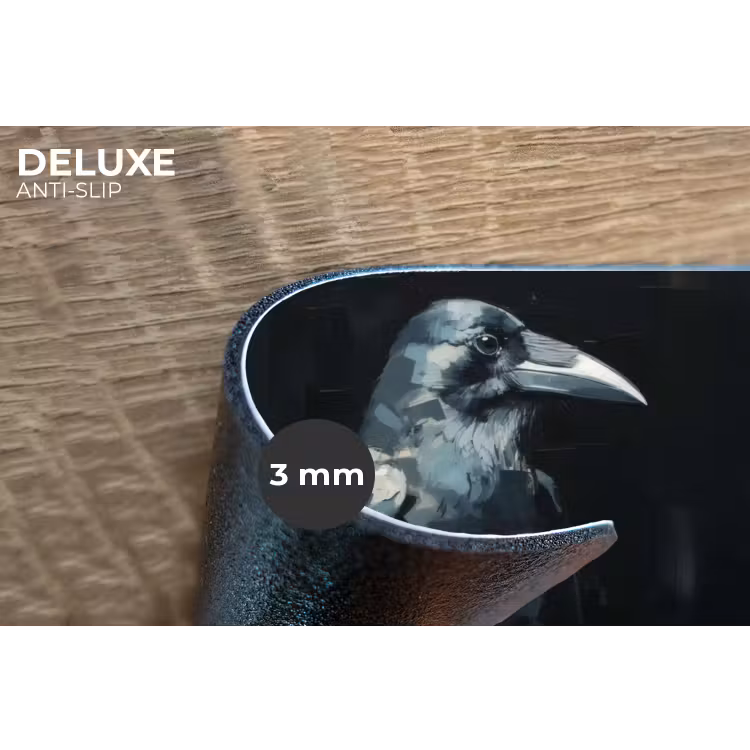 Raaf - Vogels - Zwart Placemat vinyl groot -closeup