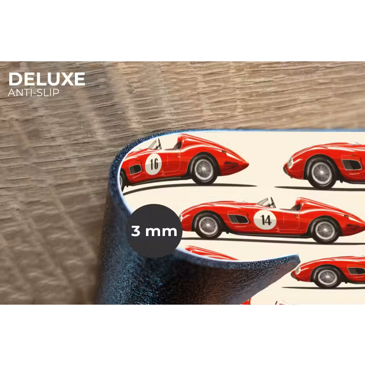 Raceauto - Retro - Rood Placemat vinyl groot 368 -closeup