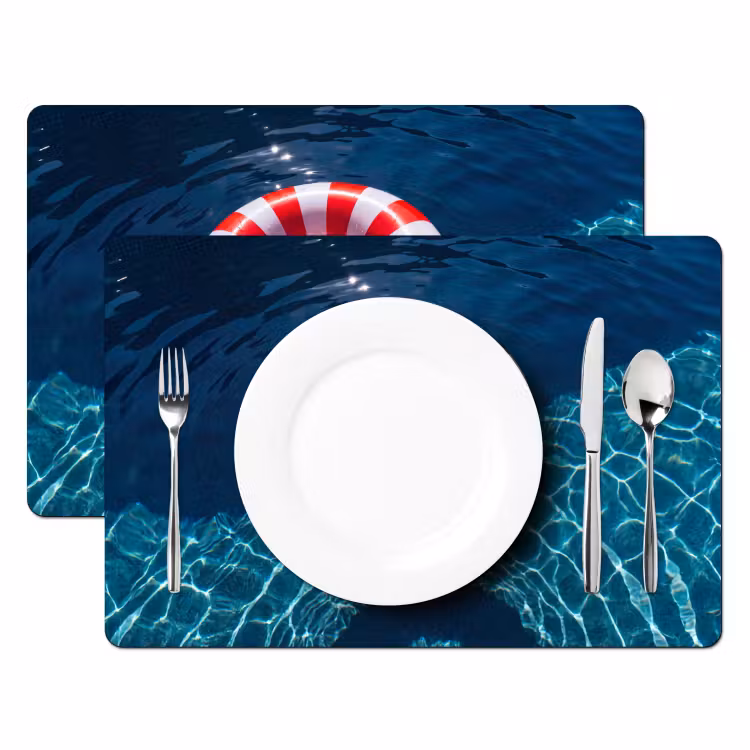 Recreatie - Water - Zomer - Rood - Wit Placemat vinyl groot -zzsfeer2_Kitchenyeah-website