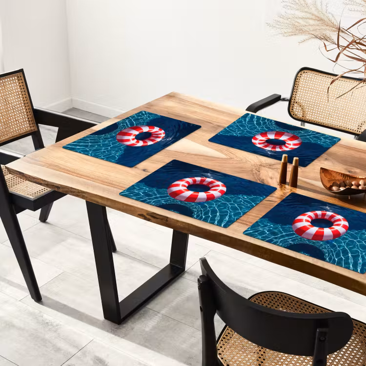 Recreatie - Water - Zomer - Rood - Wit Placemat vinyl groot -zzsfeer4_Kitchenyeah-website