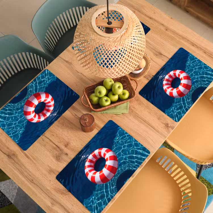 Recreatie - Water - Zomer - Rood - Wit Placemat vinyl groot -zzsfeer5_Kitchenyeah-website