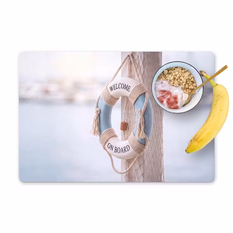 Reddingsboei - Maritiem - Welkom - Blauw - Wit Placemat vinyl groot -zzzproduct_Kitchenyeah-website